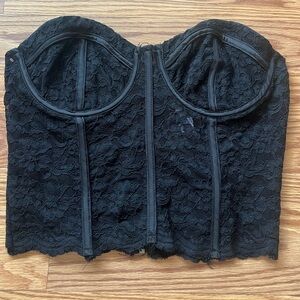 Black Lace Bustier Top